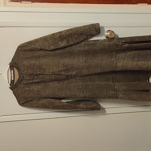 Khaki winter midi button up dress